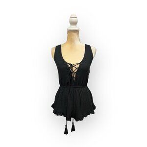 Gypsy By The Sea Black Lace Front Romper Size S Small